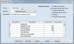 Recuento de inventario 3