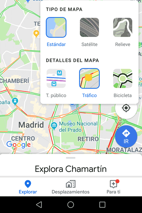 google maps aparcamiento