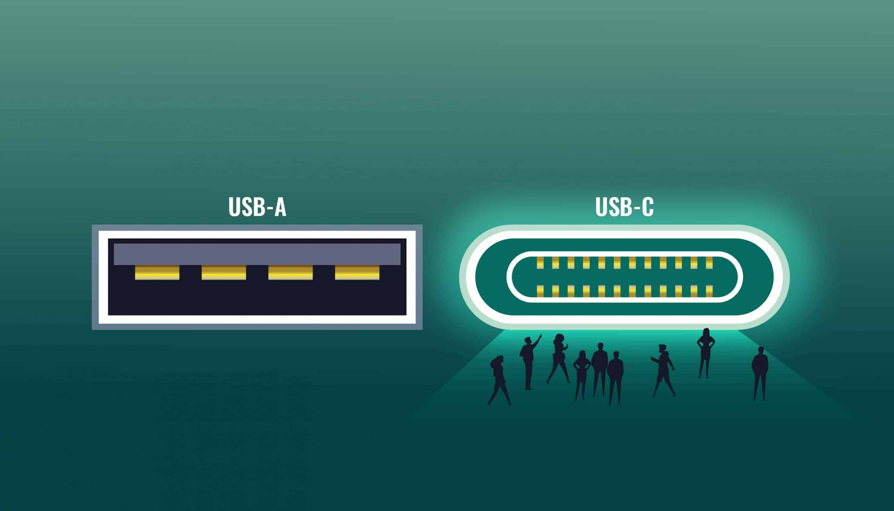 estándar USB-A y estándar USB-C estándar USB-C preferido por la UE